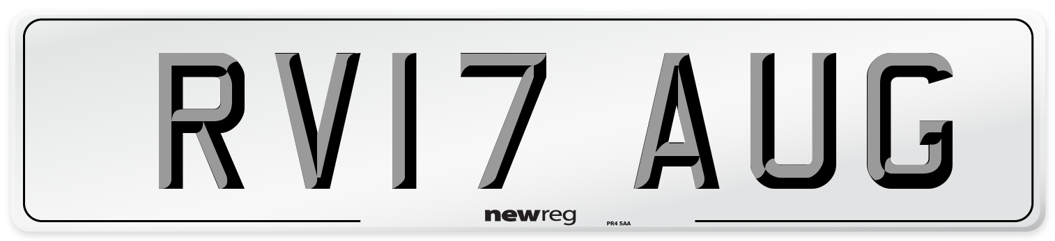 RV17 AUG Number Plate from New Reg